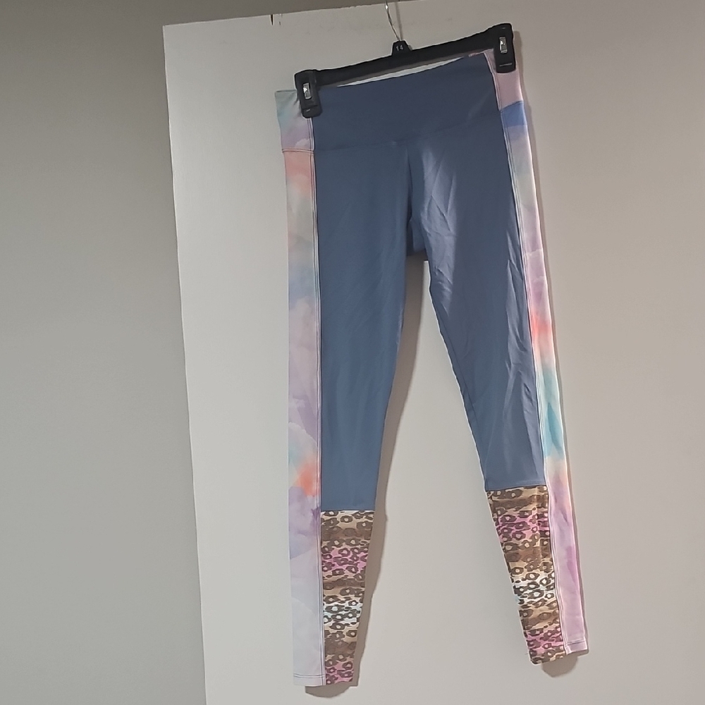 Onzie Multicolor Tie-Dye and Leopard Leggings